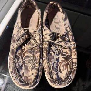 Hey Dude women’s Floral Casual Shoes - Brown